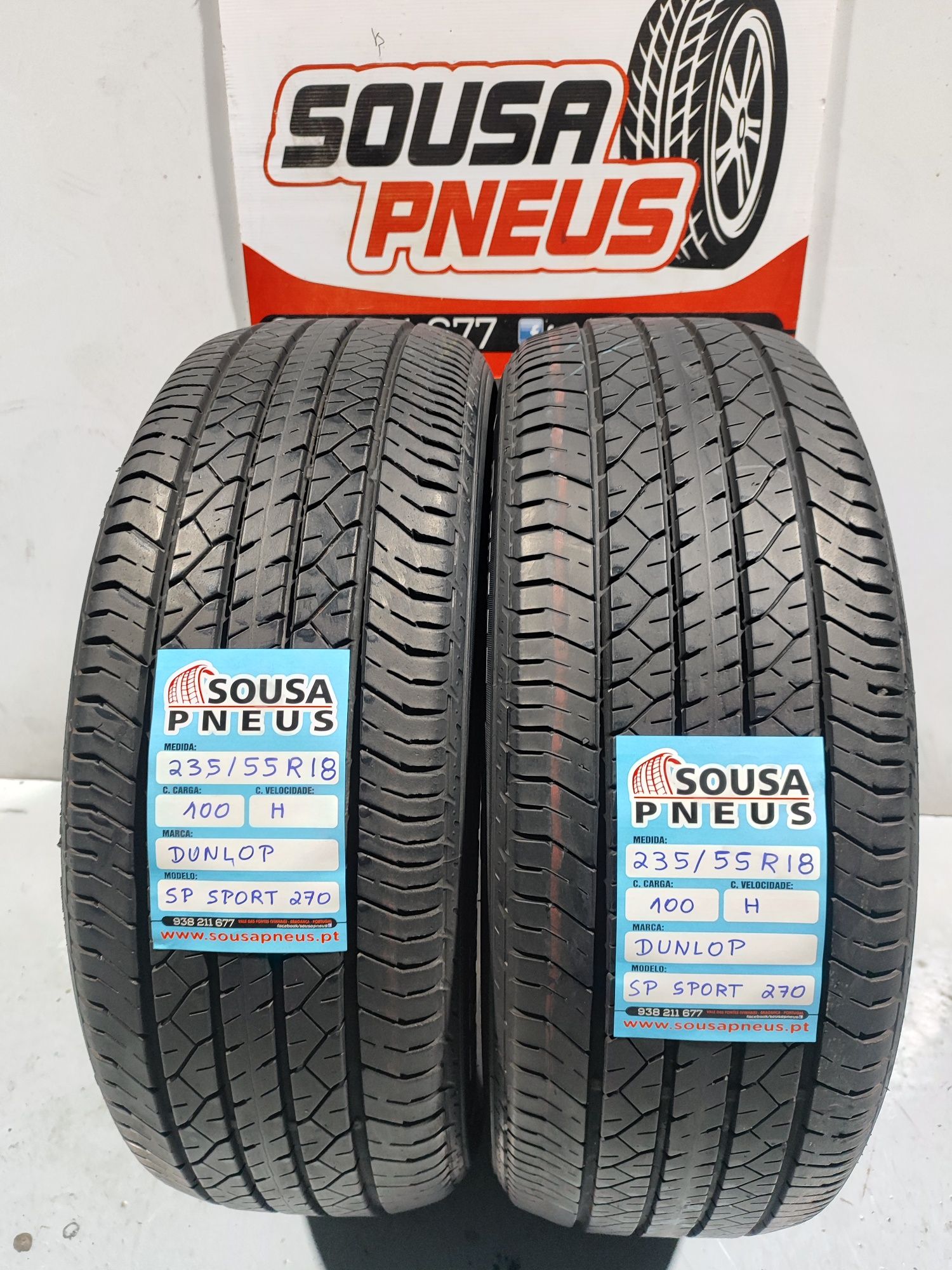2 pneus semi novos 235-55R18 Dunlop - Oferta da Entrega