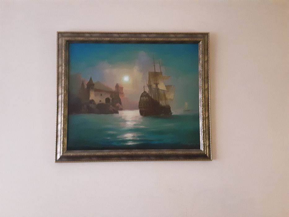 Картина маслом "Лунная гавань" Анатолий Недобежкин