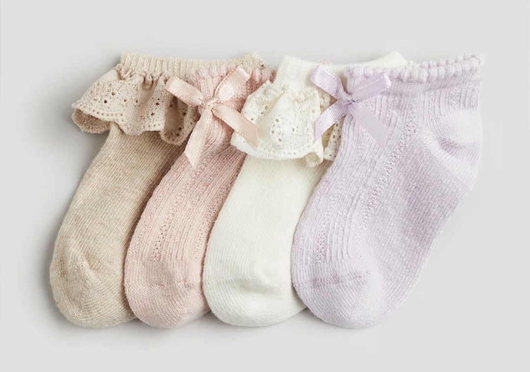 Nowe urocze skarpetki HM H&M falbanki kokardy bawełna 16-18