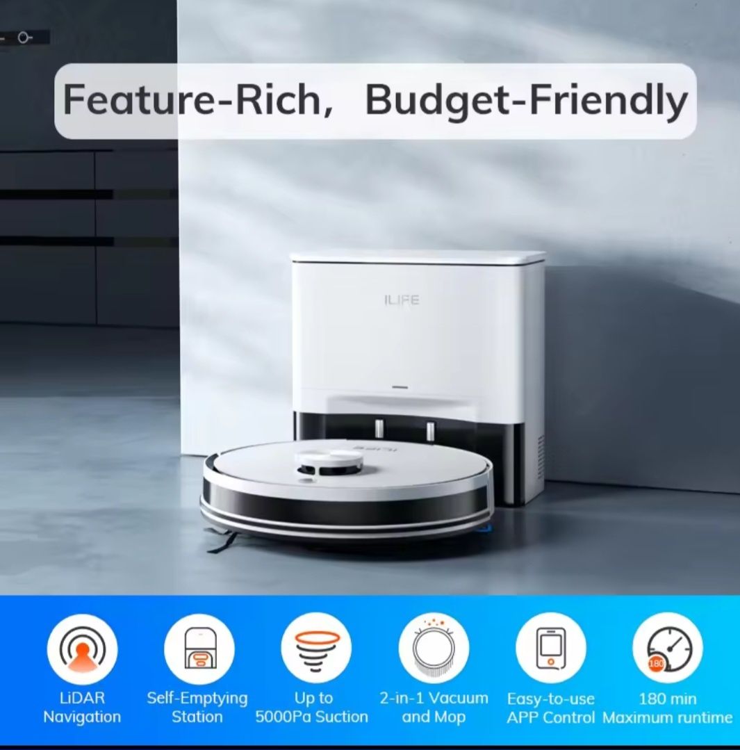 ILIFE A30 Pro – Robot Odkurzający 5000Pa z Mopem i Stacją 2w1
