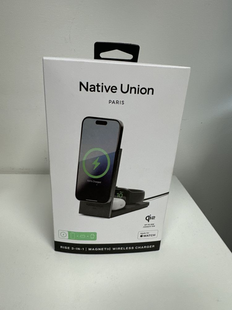 Native Union Rise 3-in-1 Qi2 Czarny - bezprzewodowa ładowarka