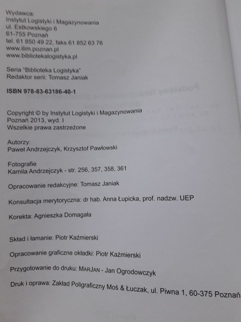 Podstawy funkcjonowania przedsiębiorstw dla logistyków (poz.7)