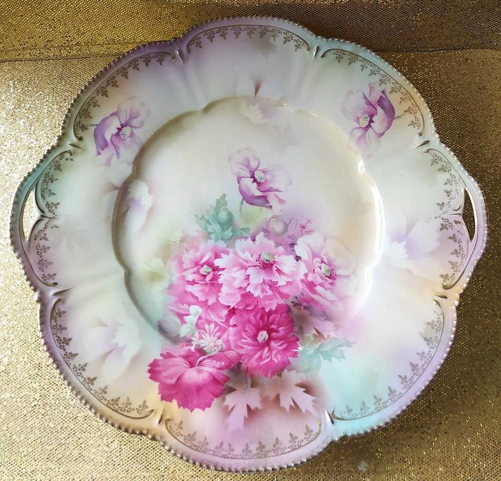 Przepiękna patera, talerz do ciasta RS Prussia, antyk, secesja