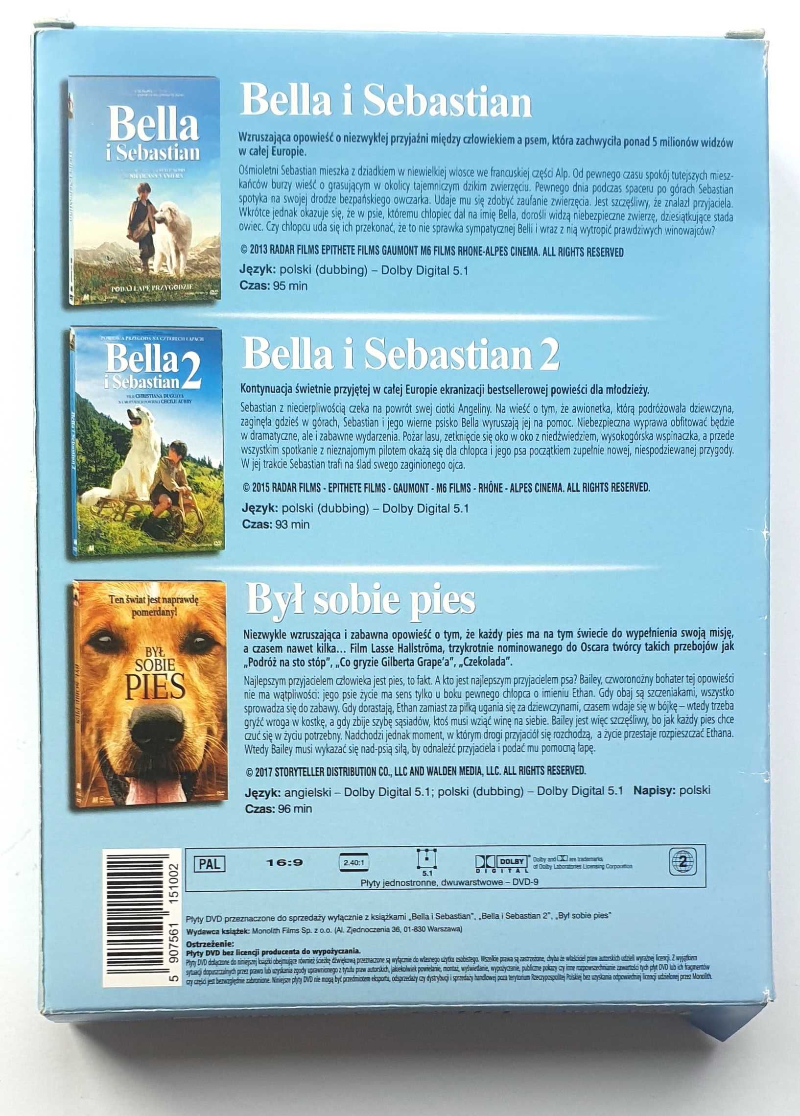Bella i Sebastain, cz. 1 i cz. 2, Był sobie pies, pakiet 3-ech DVD