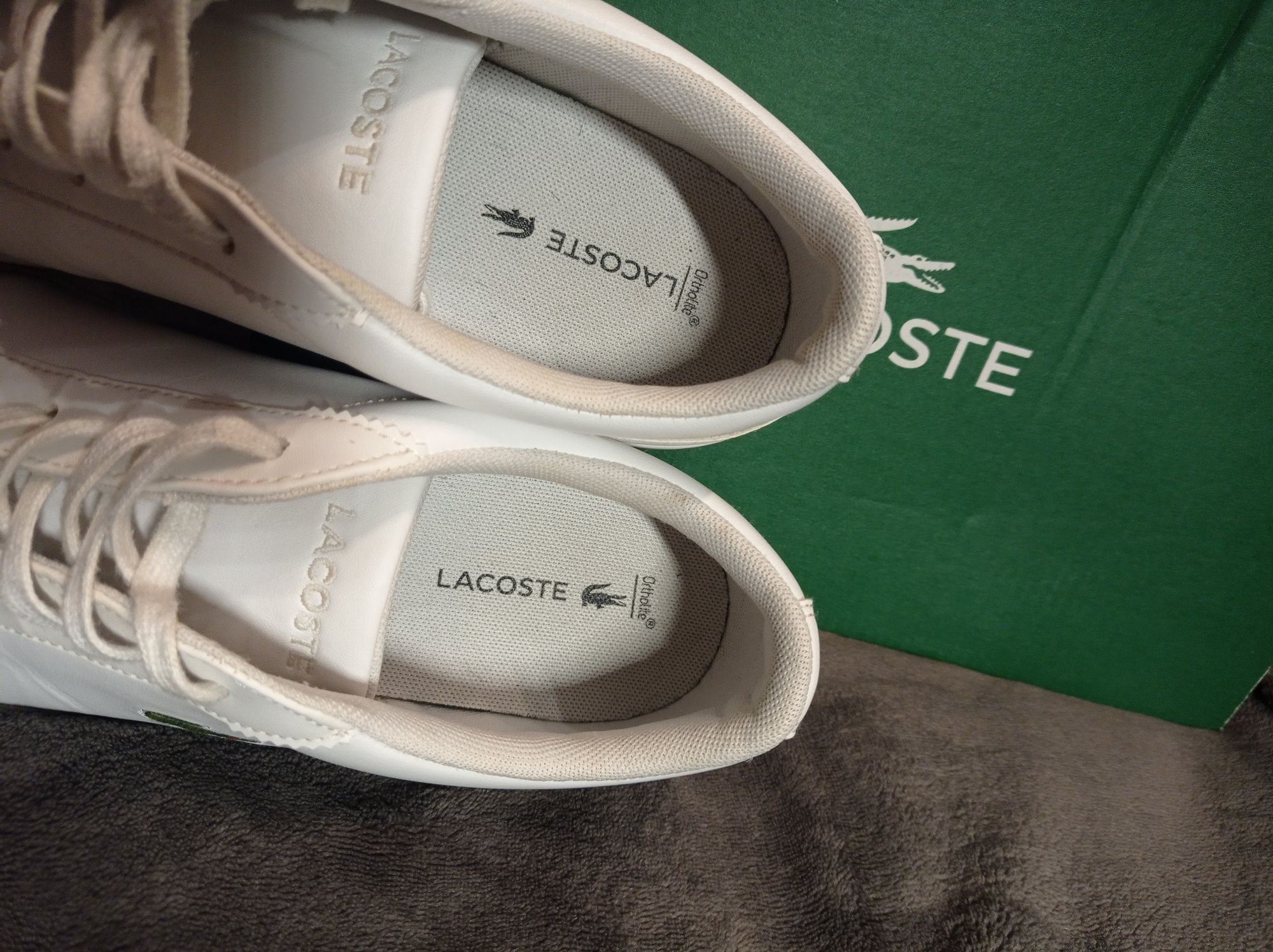 Buty Lacoste Lerond BL 1 rozmiar 41 białe trampki skóra naturalna 25,5
