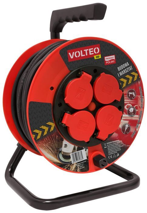 Przedłużacz Heavy Duty Na Bębnie 40M Przewód H05Rr-F 3 x 2,5Mm Volteo