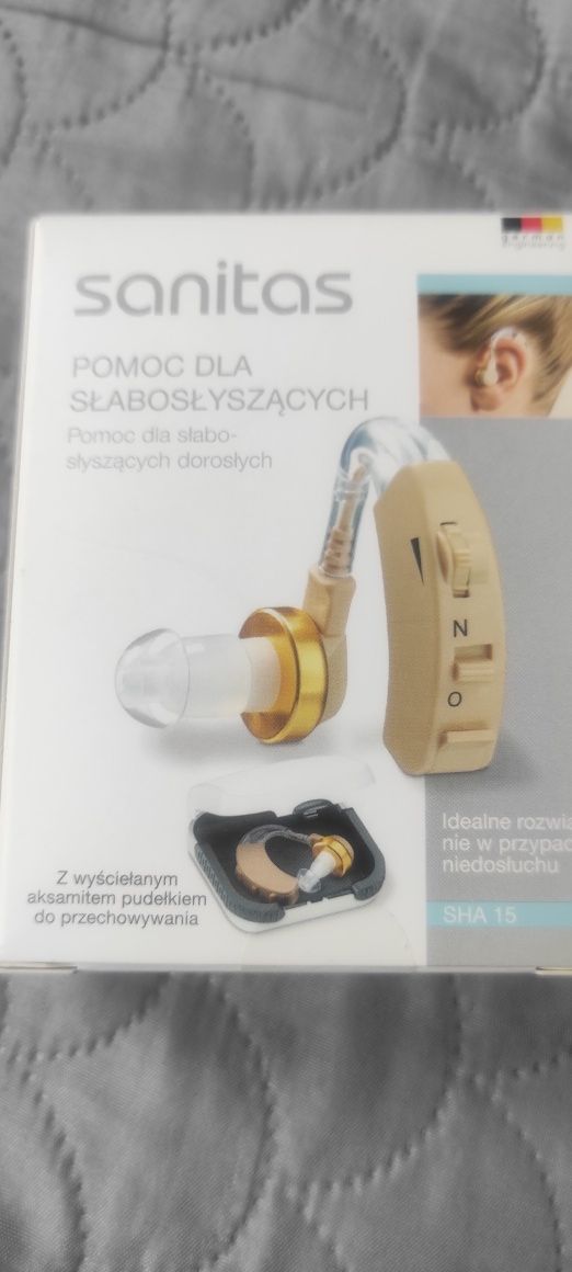 Sanitas aparat słuchowy kompletny ,wzmacniacz słuchu z Lidla
