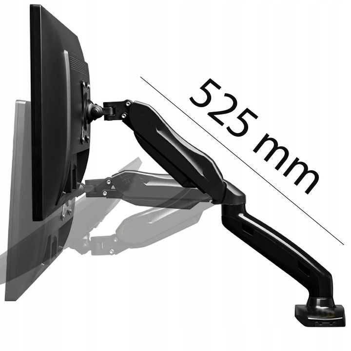 Regulowany Uchwyt Biurkowy Do Monitora 17-27" Wieszak Tv Vesa 75 100