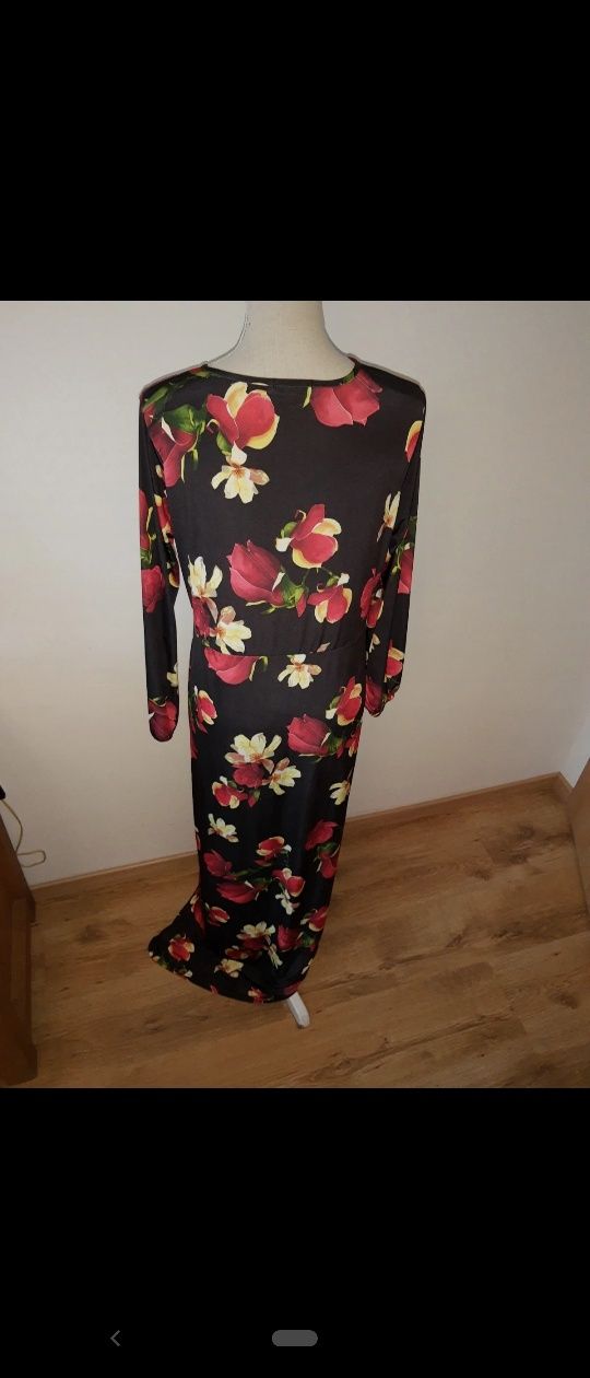 Suknia długa maxi elegancka wyjątkowa Boho sukienka wysokiej 44 46 XXL