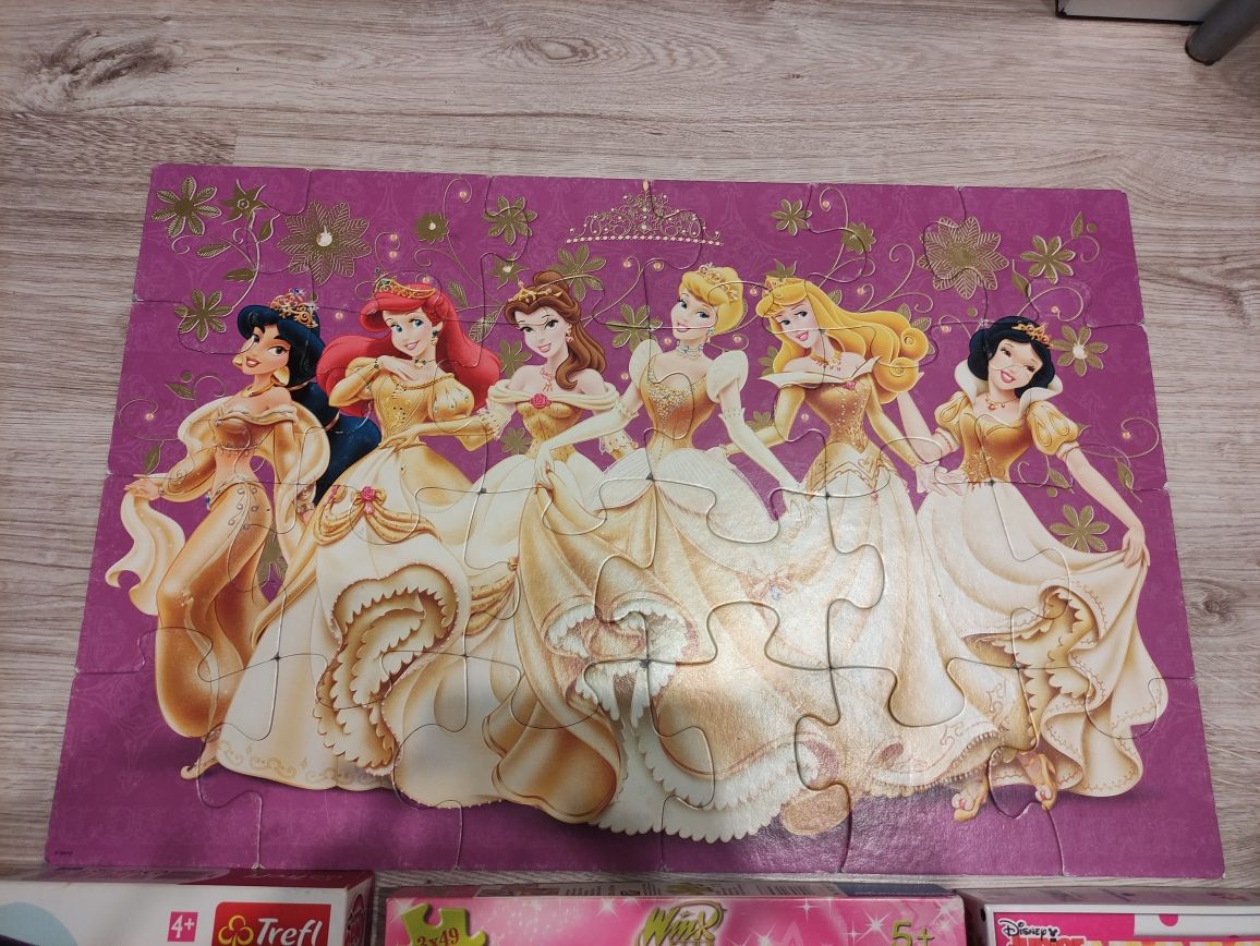 Puzzle dla dziewczynki Myszka Minnie, Vinx, My Little Pony, księżniczk