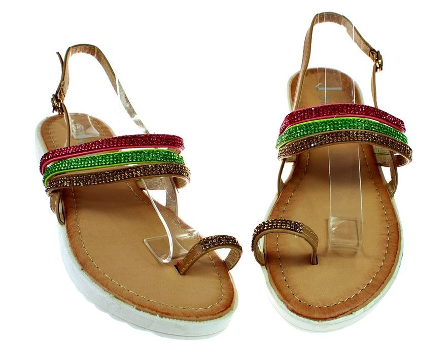 Rozmiar: 39 Sandały Japonki Buty Damskie Kolorowe 6011