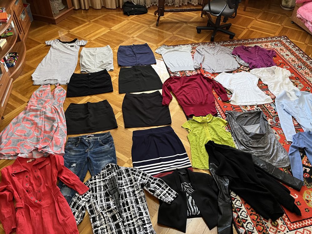 Комплект вещей (платье,юбка,пиджак,джинсы,блузка) 46-48, пакет вещей