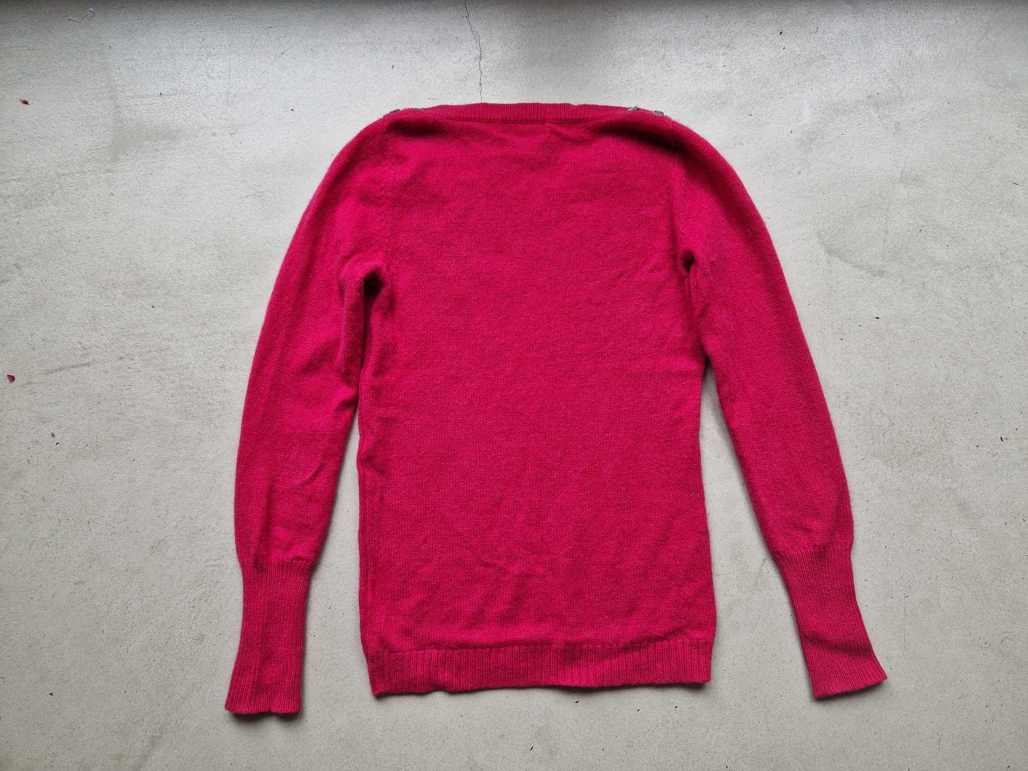 Kaszmirowy sweter Banana Republic kolor fuksja rozmiar M 38