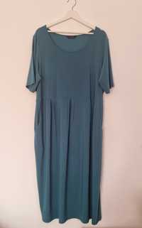 Zielona morska sukienka z krótkim rękawem rozmiar 50/52 Evans