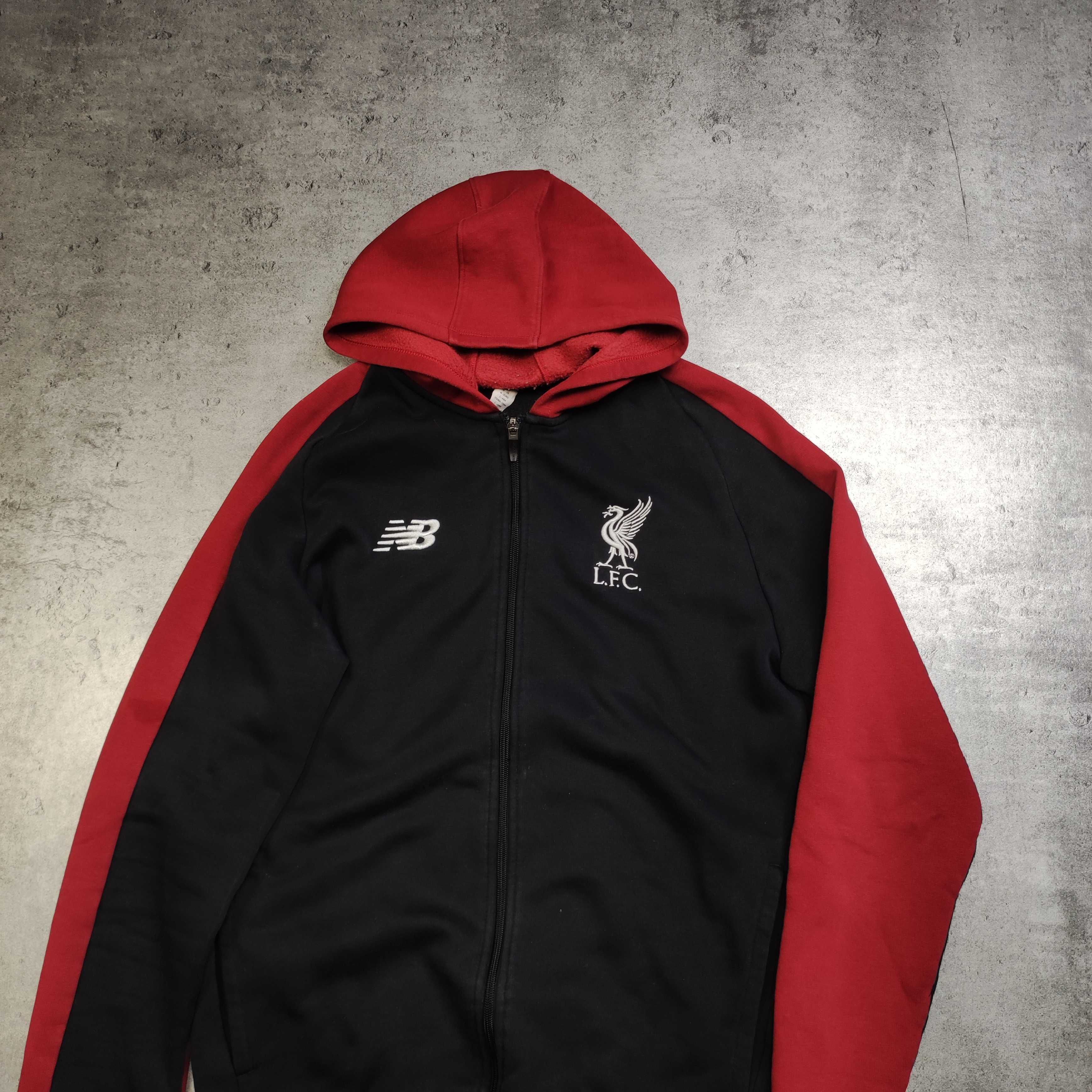 MĘSKA Bluza z Kapturem Hoodie Piłka Nożna Liverpool New Balance Haft
