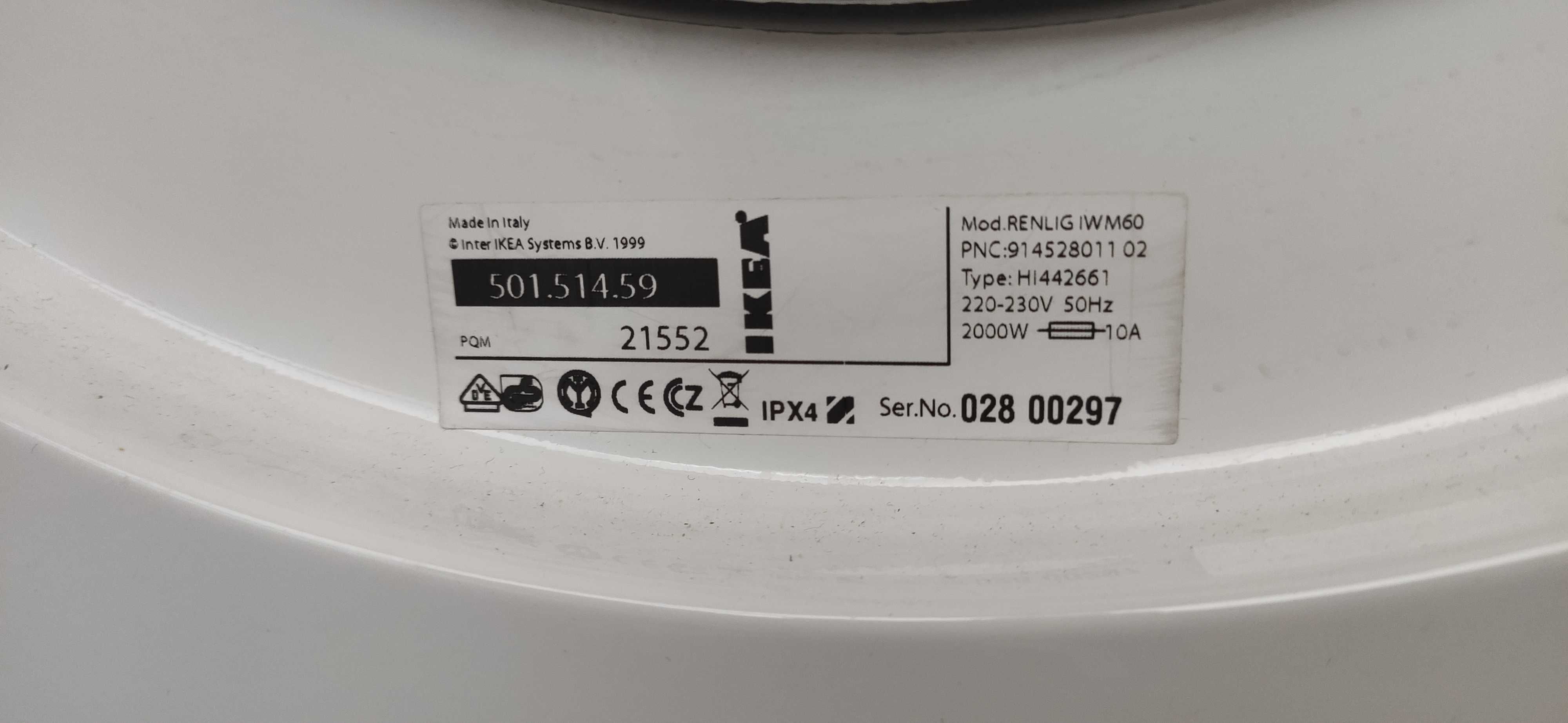 Wiązka elektryczna, kable pralka IKEA RENLIG IWM60