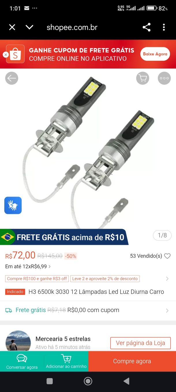 2 lâmpadas led H3