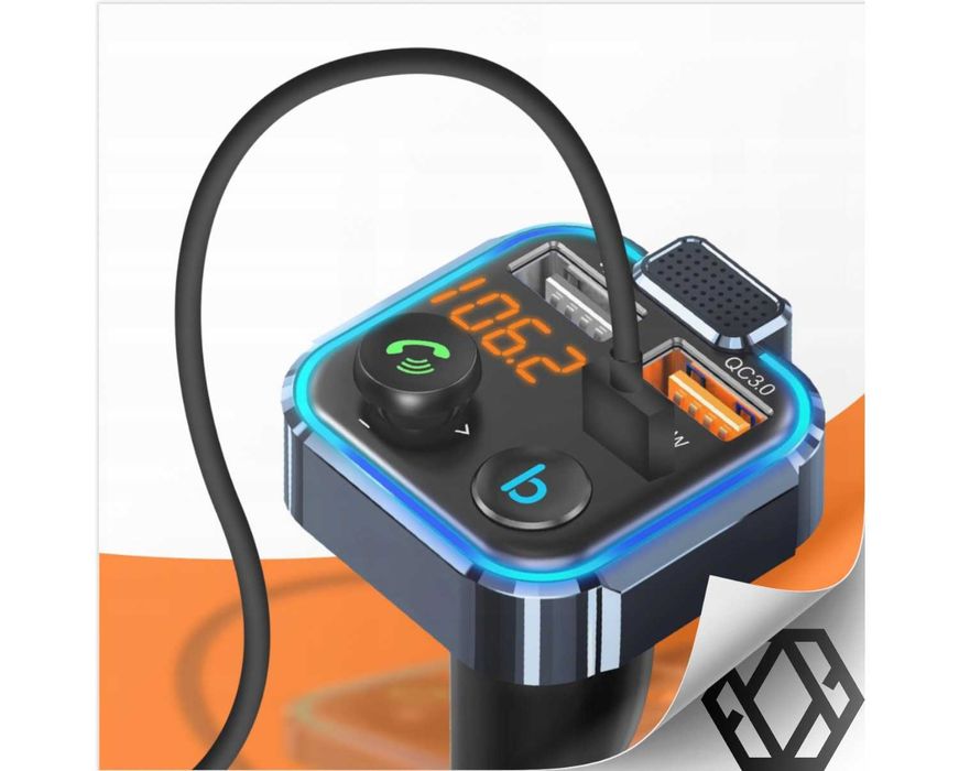 Transmiter Bluetooth Samochodowy FM 3x USB Adapter Ładowarka MP3