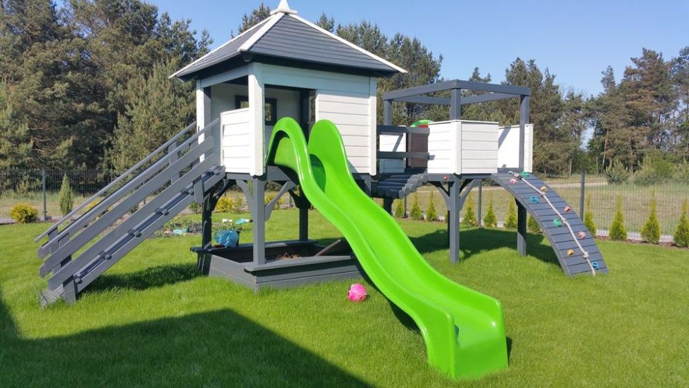 Plac Zabaw Drewniany Domek Dla Dzieci