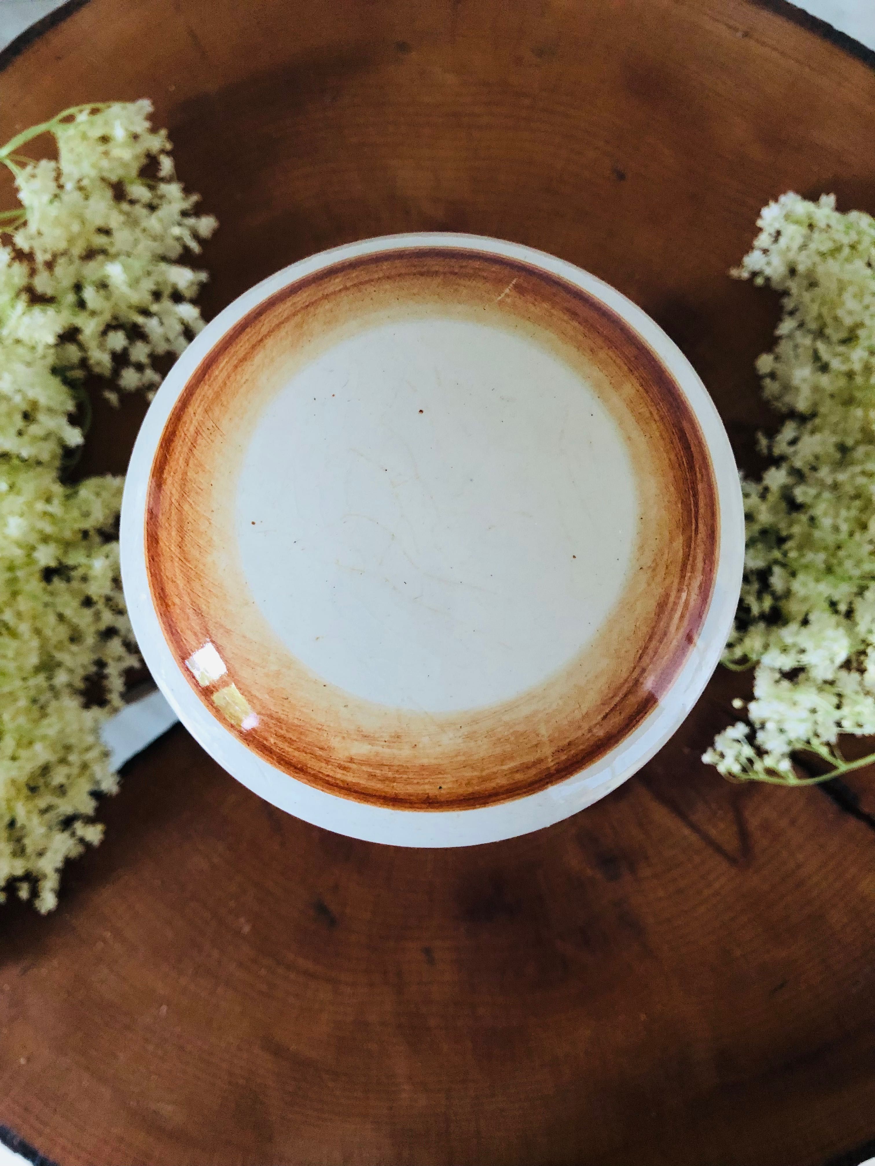 Fajans Włocławek naczynie mąka przyprawy ceramiczny ręcznie malowany