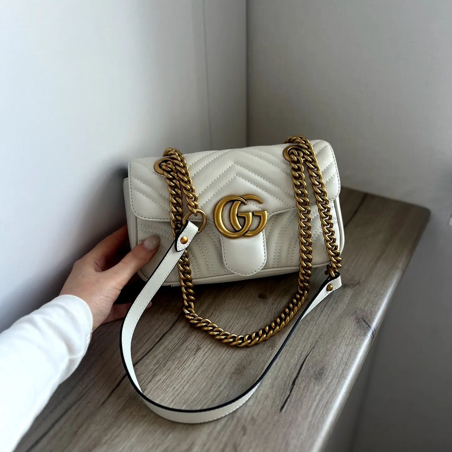 Gucci Marmont Mini Shoulder Bag, Gold Hardware