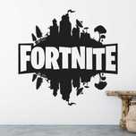 Duża Naklejka na ścianę gaming do pokoju dziecięcego Fortnite