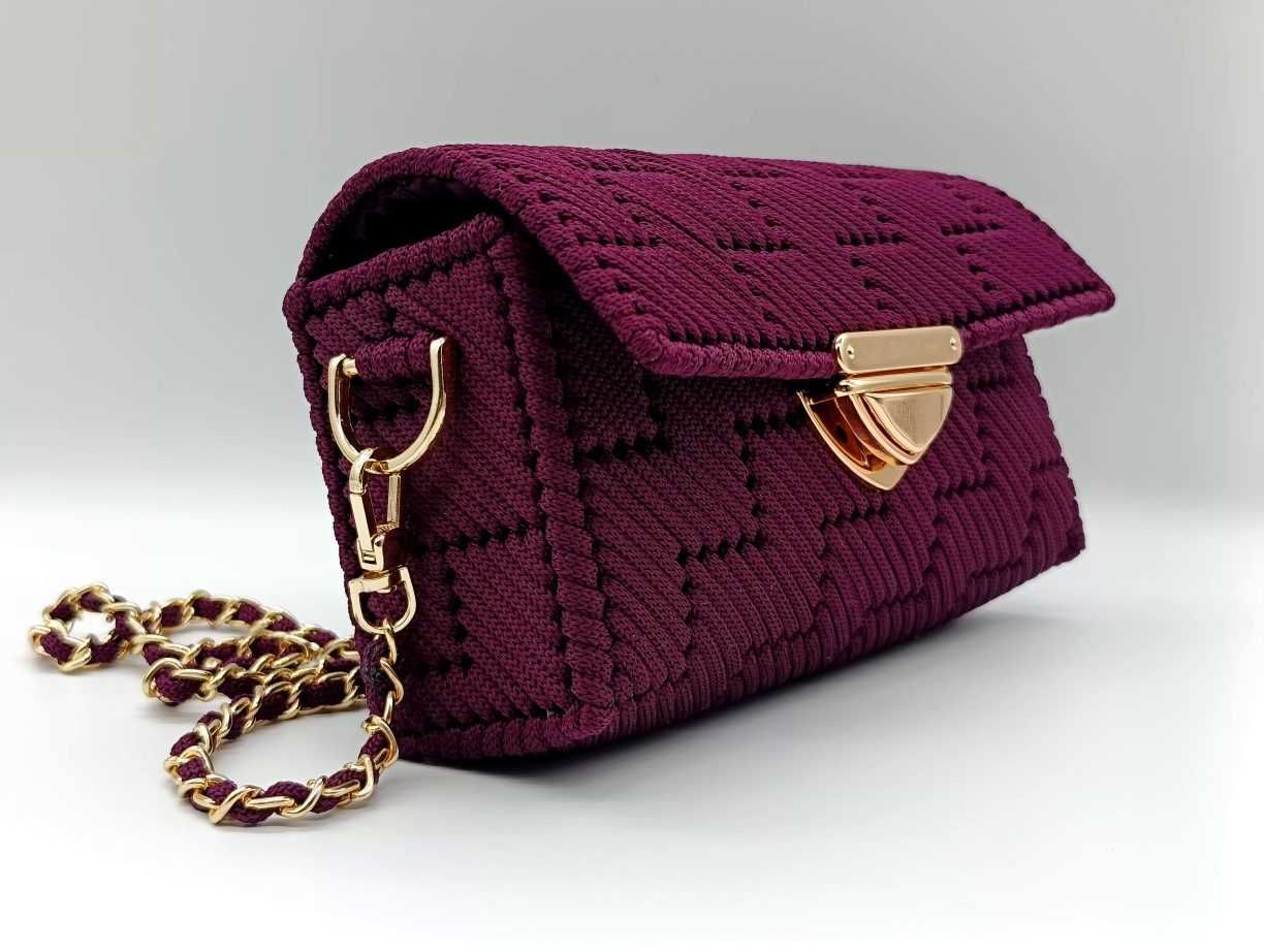 Elegancka torebka Lena - kolor purpurowy/burgundowy