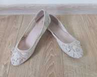 R. 38 h&M balerinki, baleriny, ecru, koronkowe