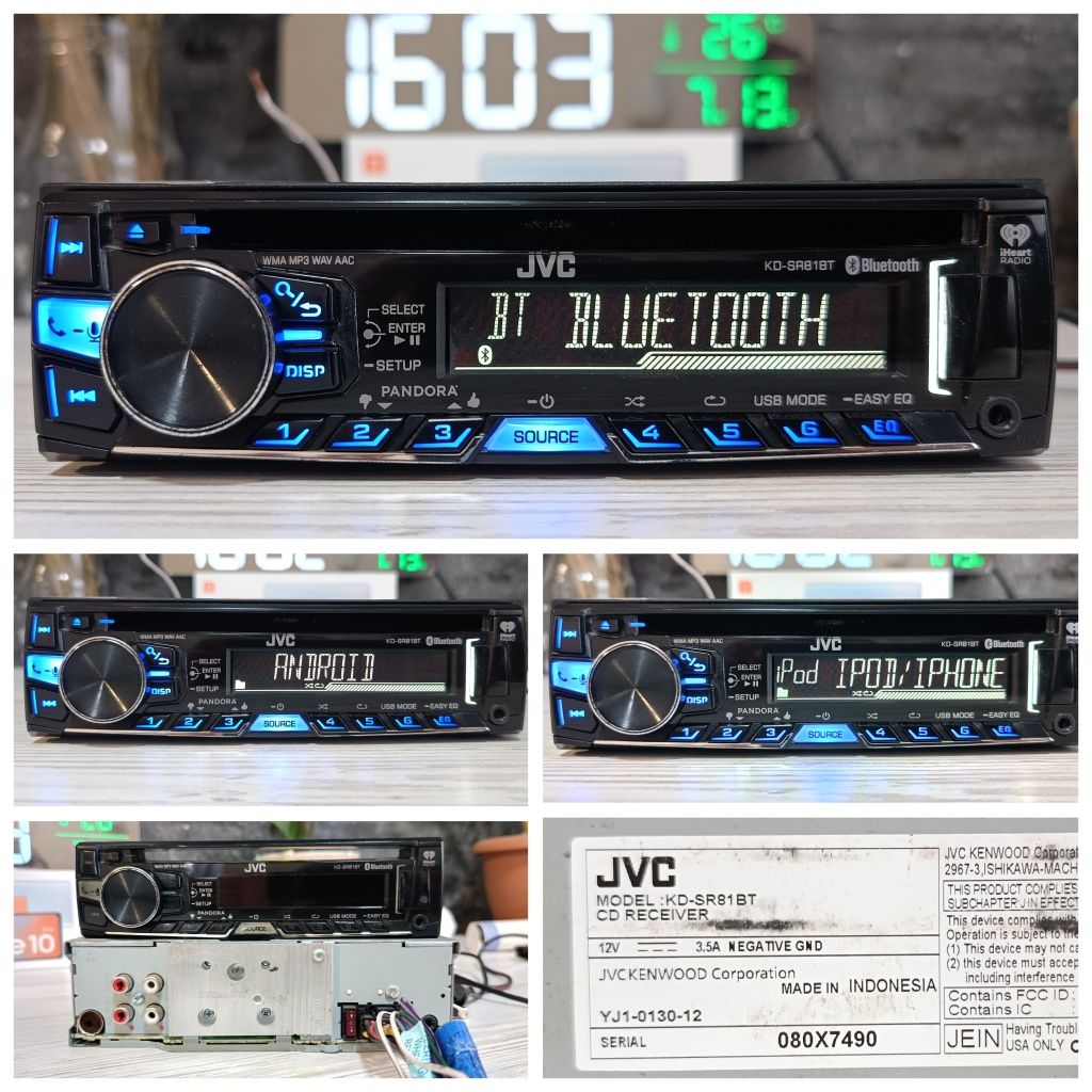 Магнітола з Блютуз JVC kd-r