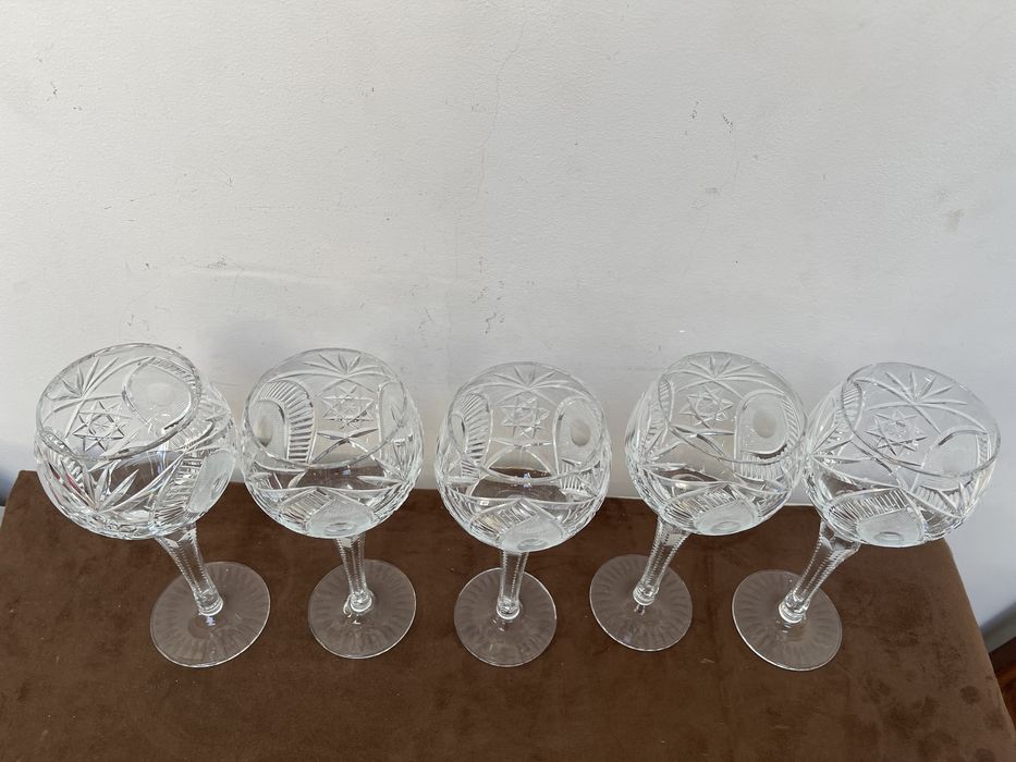 Duże Masywne Kryształowe Kieliszki z Prl