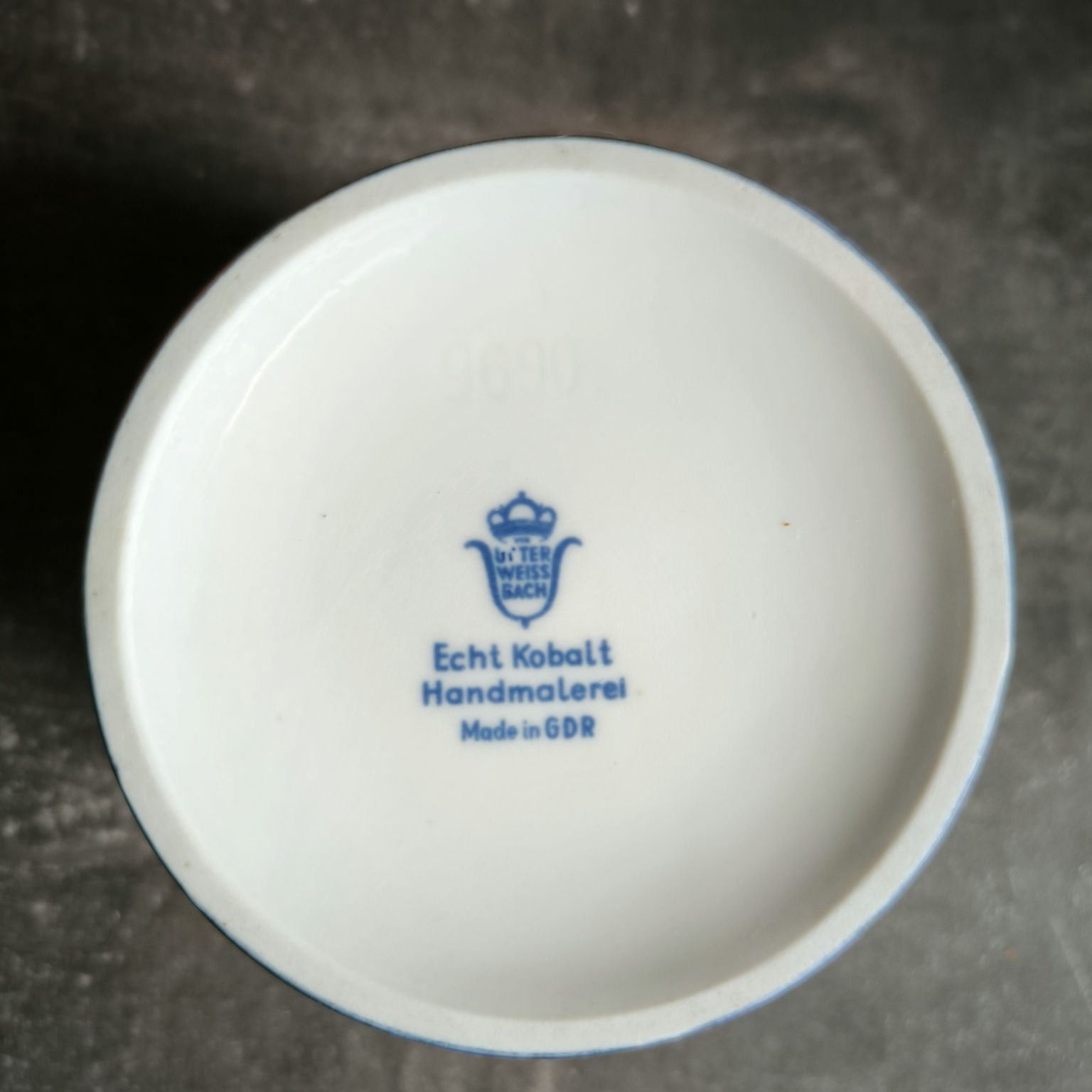 Wazon porcelanowy Unterweissbach Echt Kobalt – lata 60.