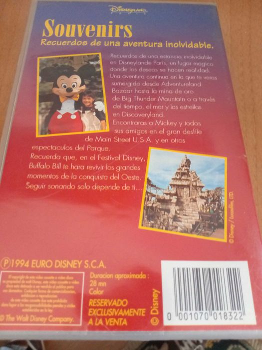 DISNEYLAND PARIS / SOUVENIRS / 1994 /HISTORIA  VHS