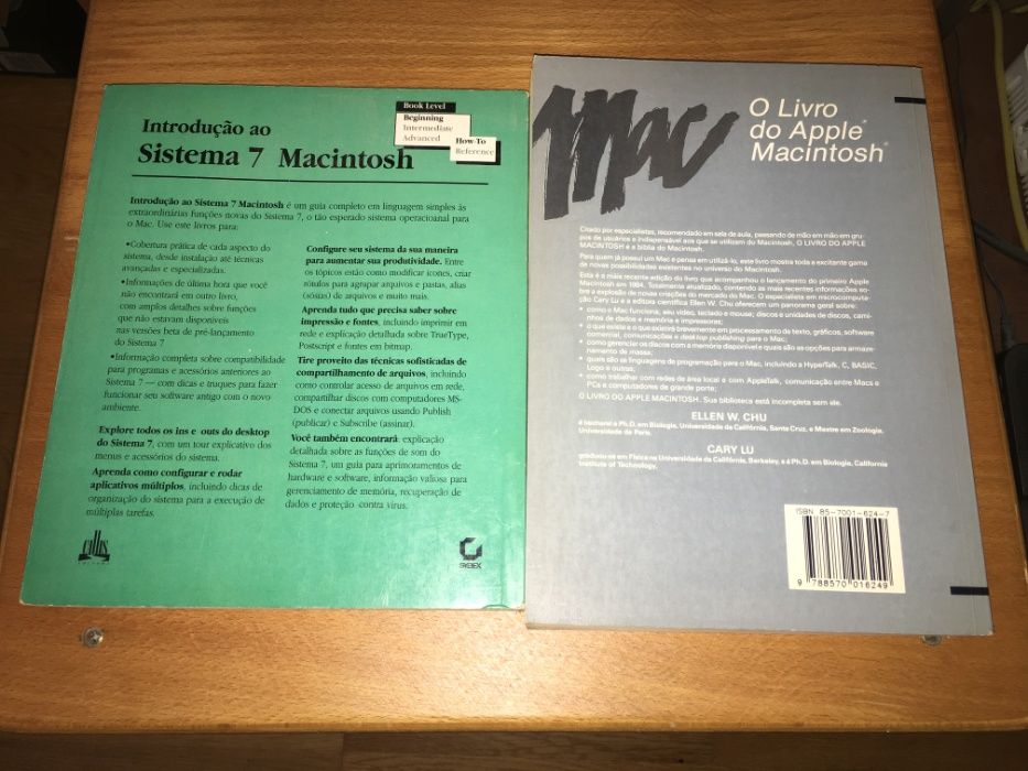 livros Introdução ao macintosh sistema 7 + O livro do apple macintosh