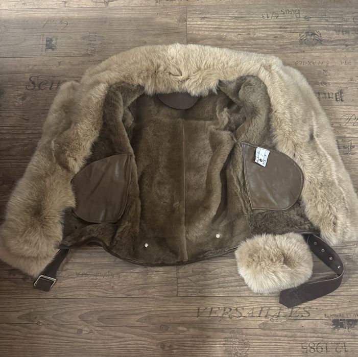 PREMIUM OKAZJA ! Nowy luksusowy kożuch ramoneska (shearling) M