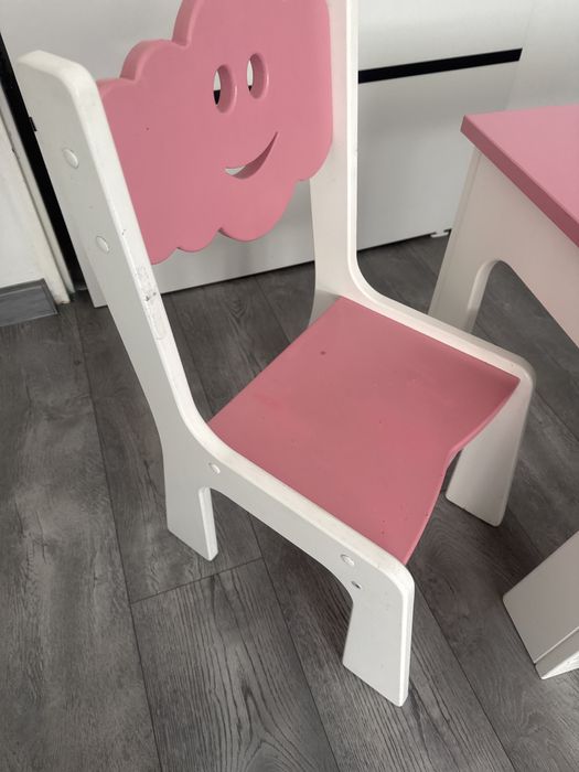 Zestaw krzeselko stolik dla dzieci drewniany