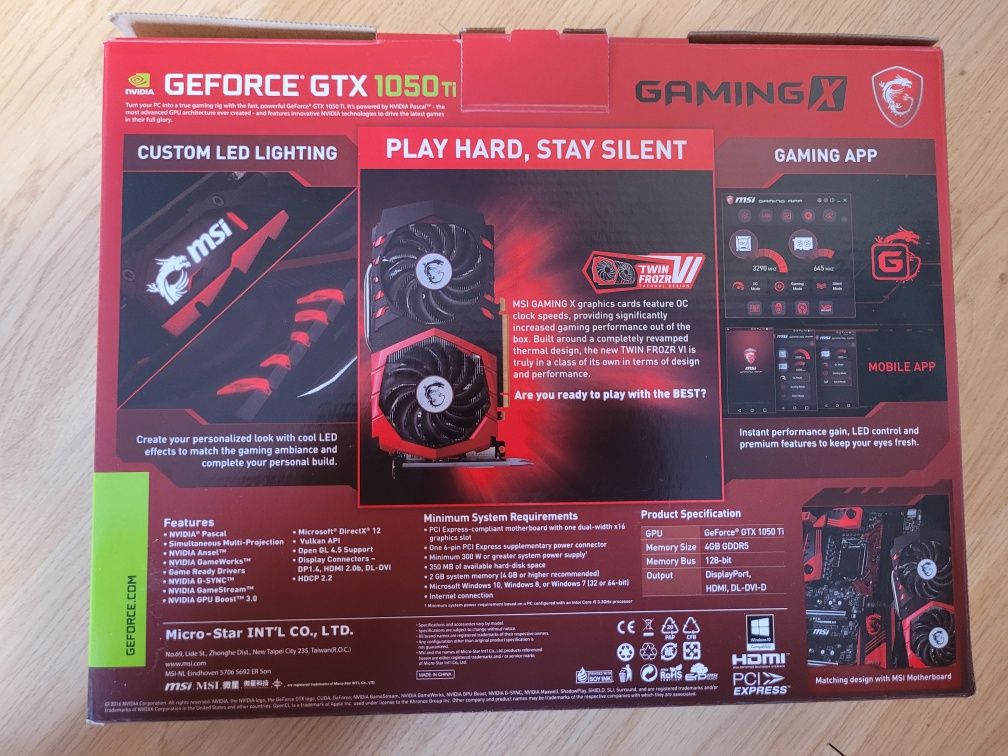 MSI Geforce Gtx 1050ti gamingx