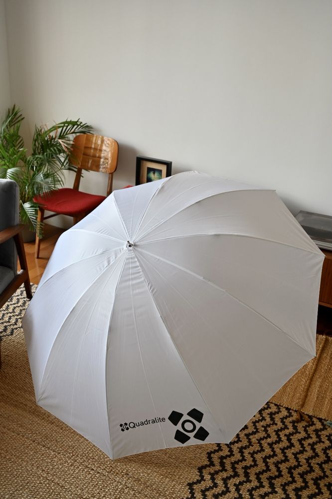 Parasolka fotograficzna transparentna biała. 152cm parasol