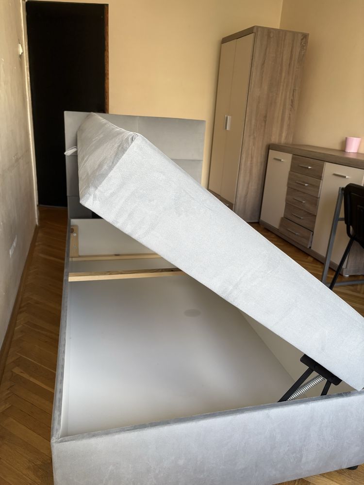 Łóżko 100x200 z pojemnikiem i zaglowkiem, tapczan, agata nela