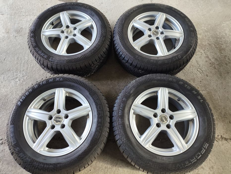 Koła zimowe alufelgi czujniki 16 5x108 nowe opony 215/65 Ford Kuga