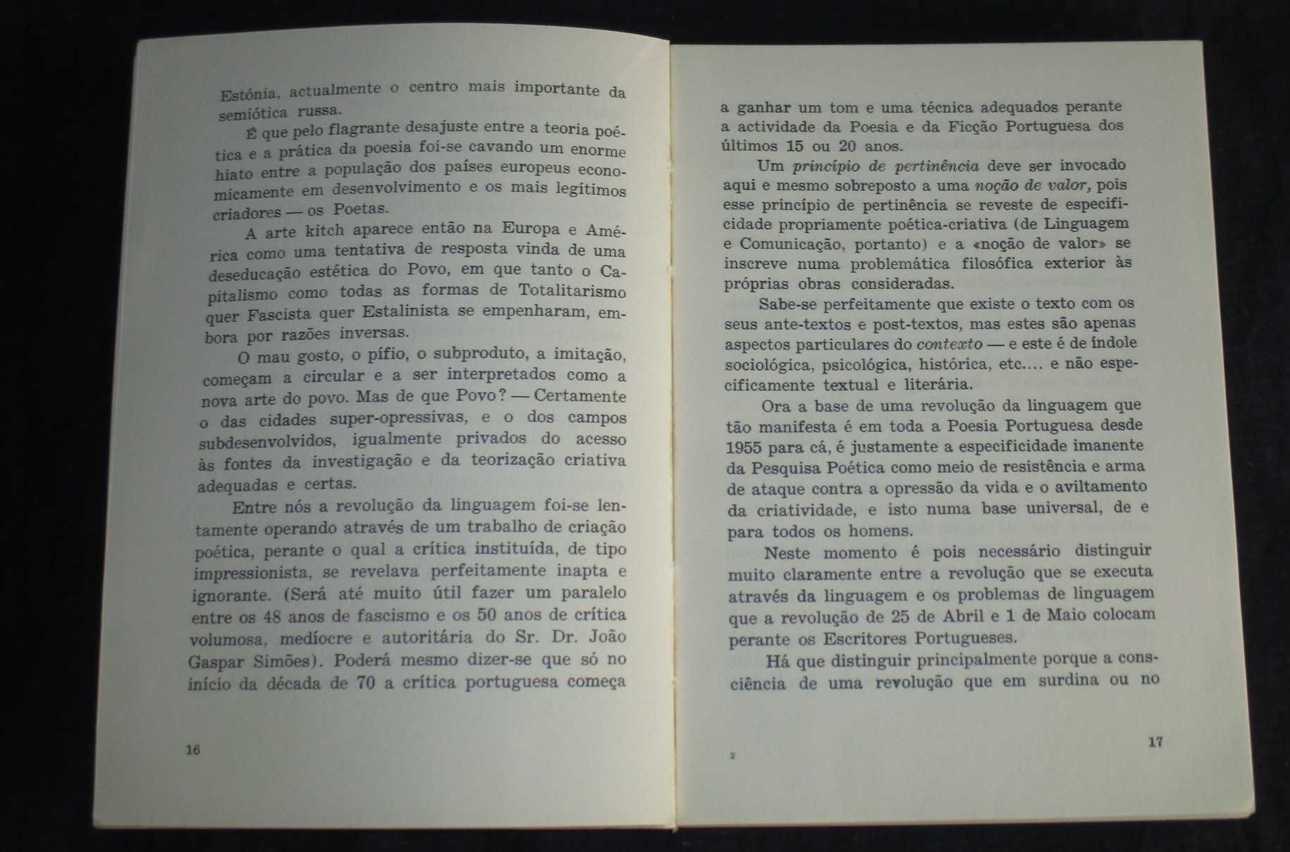 Livro In-Novar E. M. de Melo e Castro 1ª edição 1977