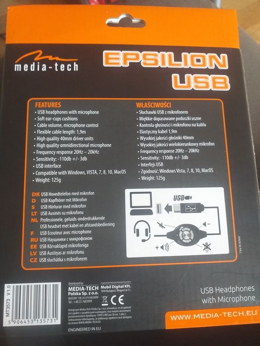 Słuchawki USB Epsilon MT3573