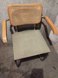 Krzesło / fotel rattan PRL wykonane przez M. Breurer