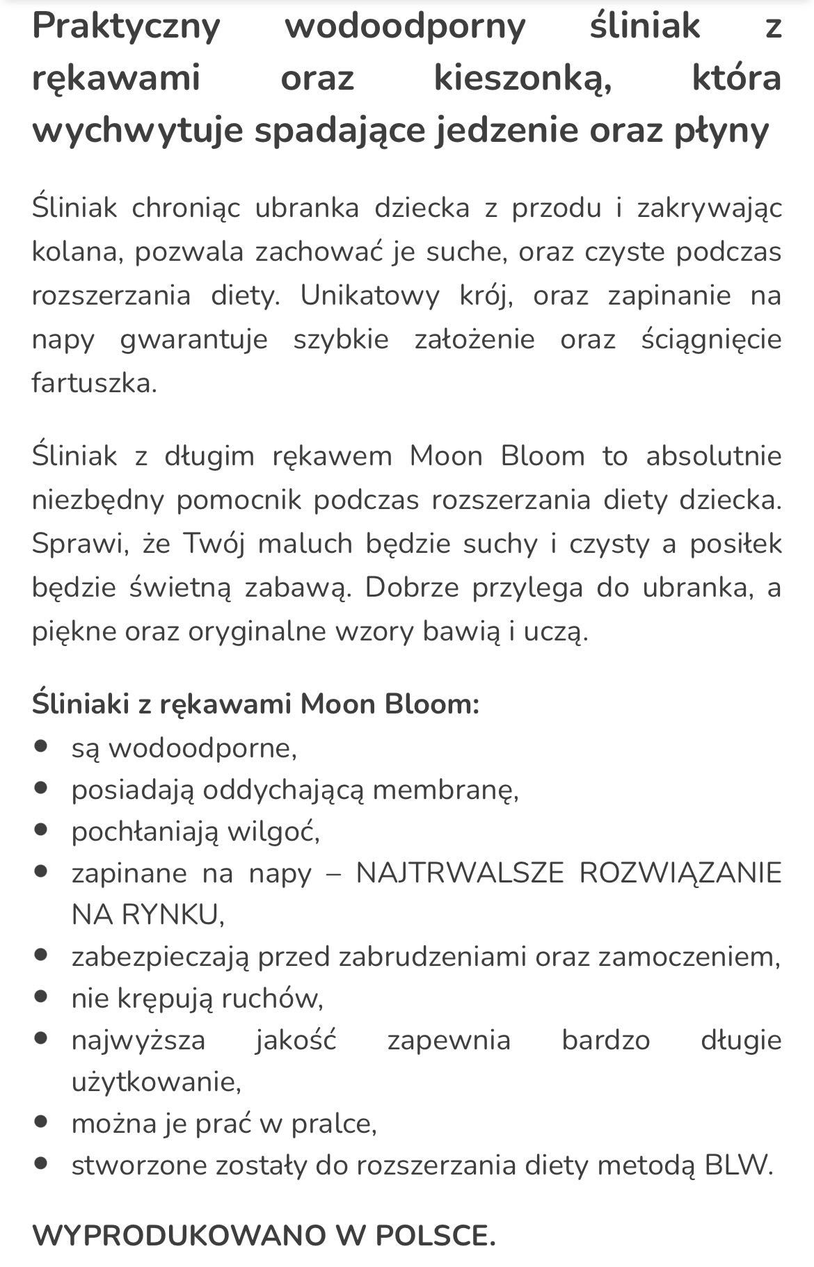 Śliniak z rękawami Moon Bloom, śliniak mushie