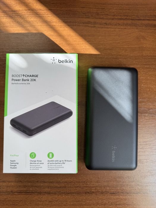 Belkin Power Bank 20000mAh, 15W, Dual USB-A, USB-C, Black (BPB012BTBK)