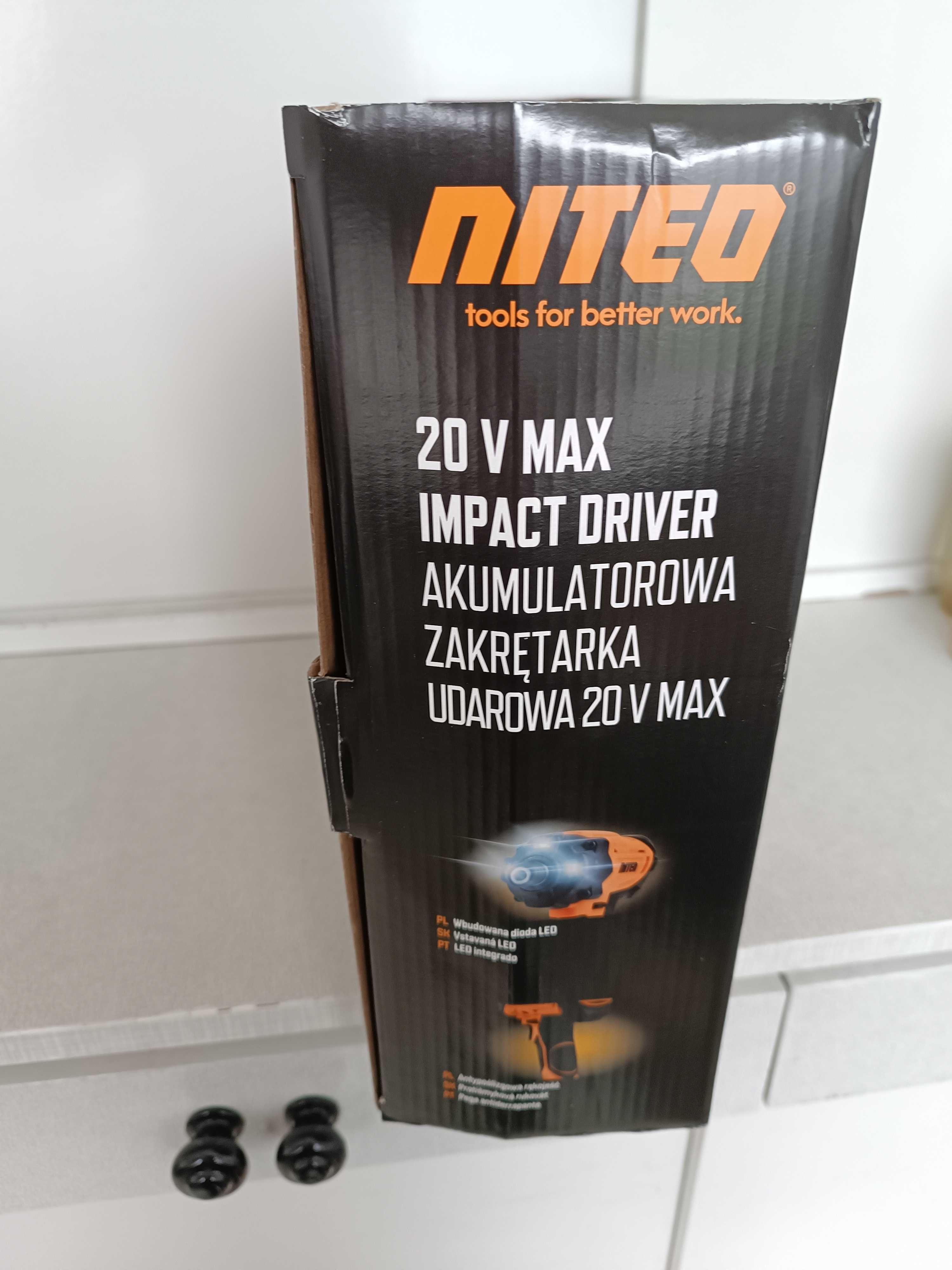Akumulatorowa zakrętarka udarowa Niteo 20 V Max, 1/4'', 180 Nm