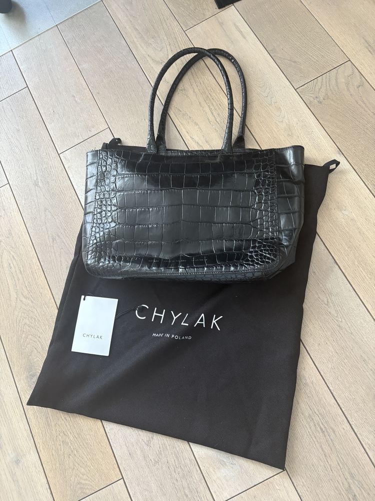 Torebka Shoper Chylak Krokodyl Glossy