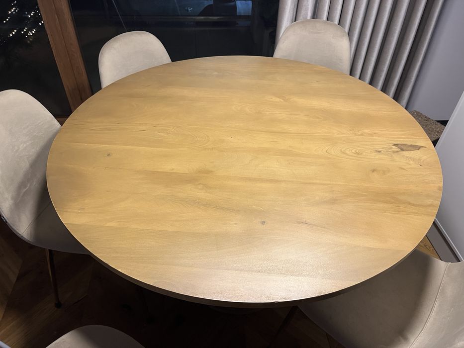 Blat okragly z drewna litego mango