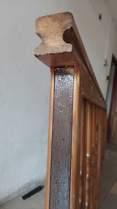 Barierki balustrady metalowo - drewniane