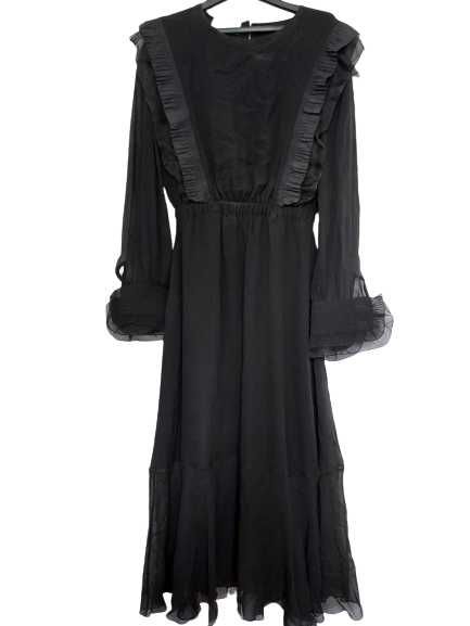 Платье черное шелковое