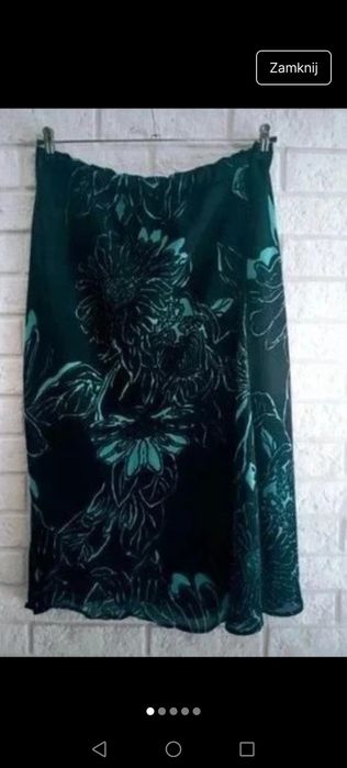 Spódnica tiulowa czarna długa na gumce oversize kwiaty retro elegancka